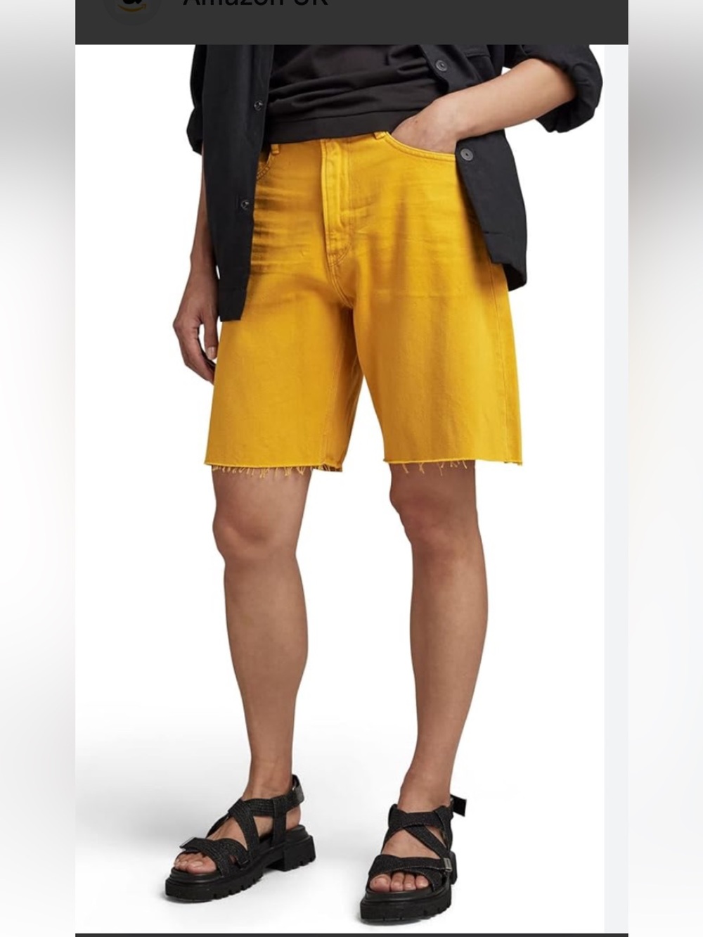 G-Star RawWomen’s Type 89 Bermuda Yellow Denim Frayed Hem Shorts 27 NWT